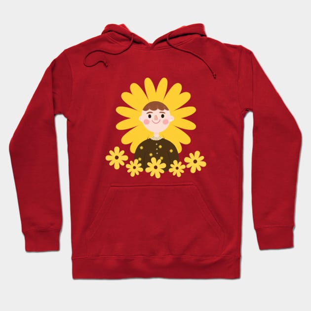 Sunflower Cute Girl Hoodie by Matisse Studio